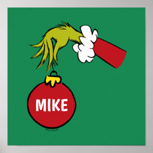Grinch Personalisierter Weihnachtsschmuck Poster
