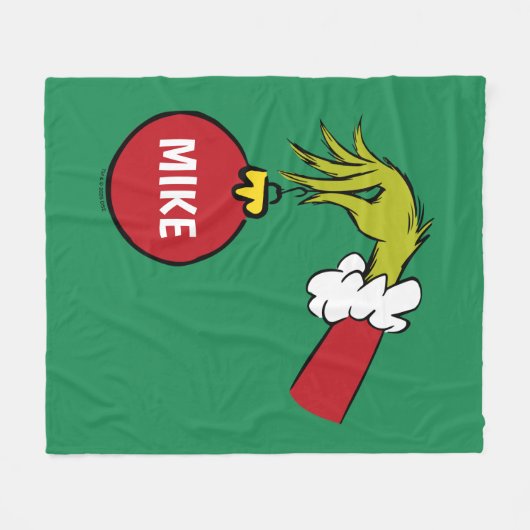 Grinch | Personalized Ornament Fleecedecke (Vorderseite (Horizontal))