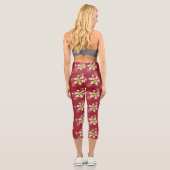 Grinch Red Snowflake Muster Capri Leggings (Rückseite)