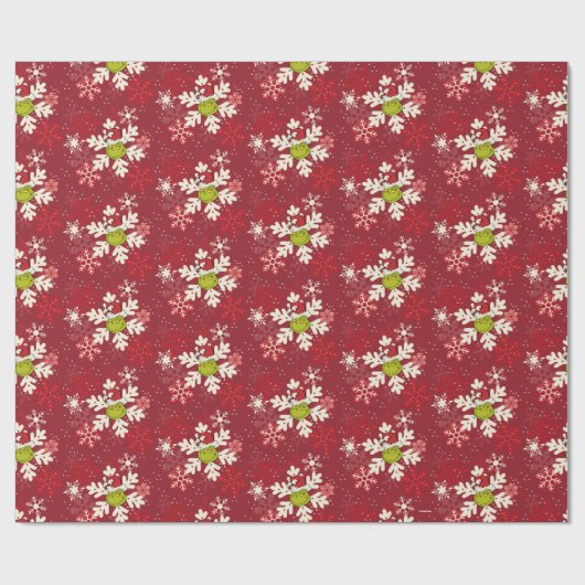 Grinch Red Snowflake Muster Geschenkpapier (Flach)