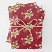 Grinch Red Snowflake Muster Geschenkpapier Set (Beispiel)