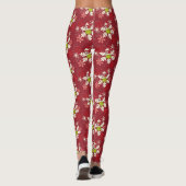 Grinch Red Snowflake Muster Leggings (Rückseite)