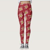 Grinch Red Snowflake Muster Leggings (Vorderseite)