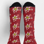 Grinch Red Snowflake Muster Socken (Oben)