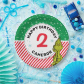Grinch Rot und Grüne Schneeflocke Geburtstag Pappteller (Party)