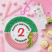 Grinch Rot und Grüne Schneeflocke Geburtstag Pappteller (Party)