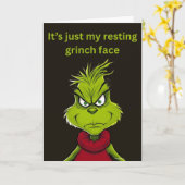 Grinch-Ruhegesicht Karte (Gelbe Blume)