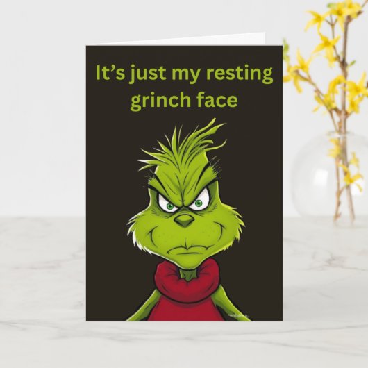 Grinch-Ruhegesicht Karte (Gelbe Blume)