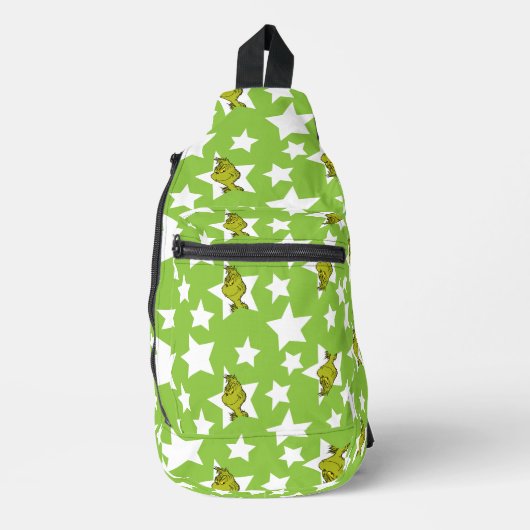 Grinch schaut Sternenmuster Crossbody Bag (Vorderseite)
