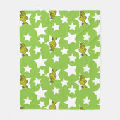 Grinch schaut Sternenmuster Fleecedecke (Vorderseite)