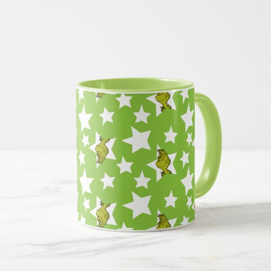 Grinch schaut Sternenmuster Tasse (VorderseiteRechts)