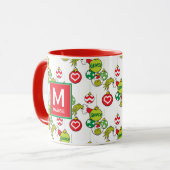 Grinch-Schmuck | Fügen Sie Ihren Namen und Initial Tasse (Vorderseite Links)