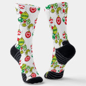 Grinch-Schmuckmuster Socken (Gewinkelt)