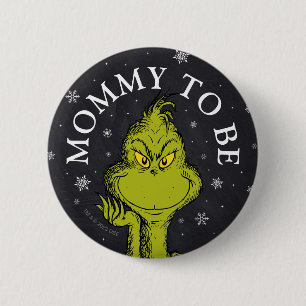 Grinch-Schultafel-Baby-Party Mama-to-be Button
