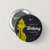 Grinch Schultafel Geburtstag Button (Vorne & Hinten)