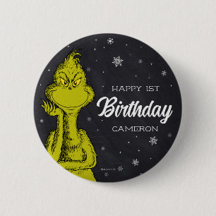 Grinch Schultafel Geburtstag Button