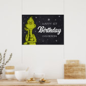 Grinch-Schultafel-Geburtstag Poster (Küche)