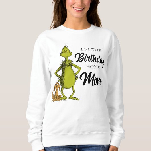 Grinch-Schultafel Geburtstagsjunge-Mutter Sweatshirt (Vorderseite)