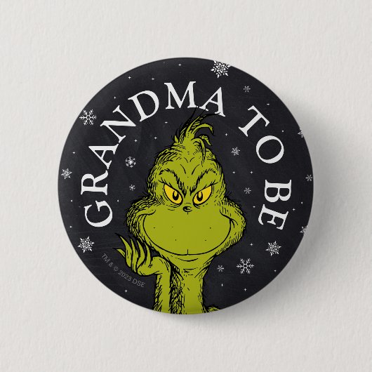 Grinch-Schultafel | Oma wird bald Button (Vorderseite)