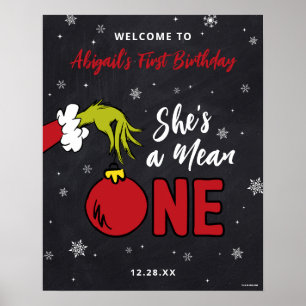 Grinch Sie ist eine Böse 1. Geburtstag Poster