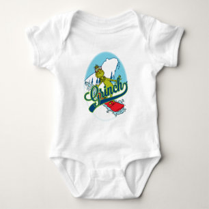 Grinch Snowboarden Baby Strampler