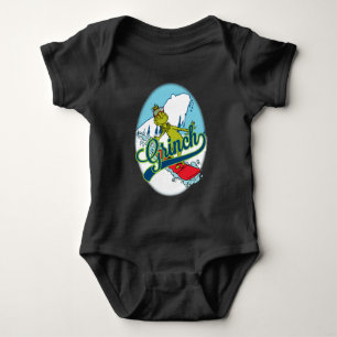 Grinch Snowboarden Baby Strampler