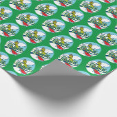 Grinch Snowboarden Geschenkpapier (Ecke)