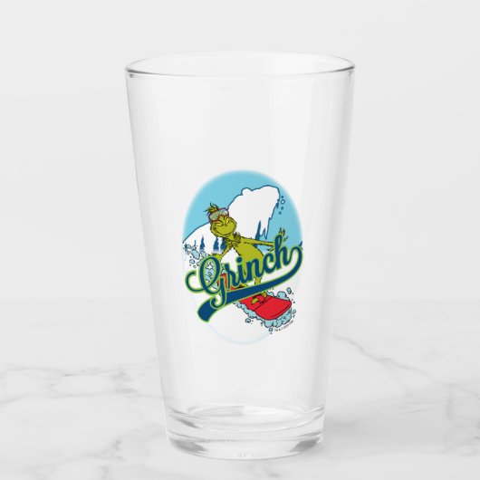 Grinch Snowboarden Glas (Vorderseite)