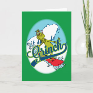 Grinch Snowboarden Karte