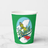 Grinch Snowboarden Pappbecher (Rückseite)