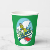 Grinch Snowboarden Pappbecher (Vorderseite)