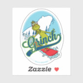 Grinch Snowboarding Aufkleber (Blatt)