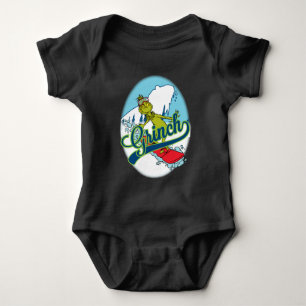 Grinch Snowboarding Baby Strampler