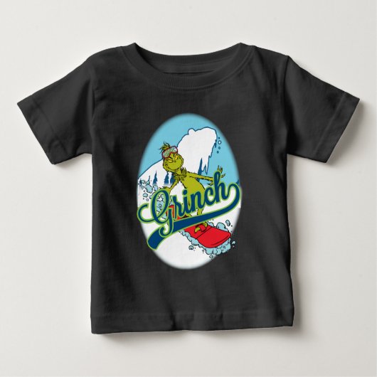 Grinch Snowboarding Baby T-shirt (Vorderseite)