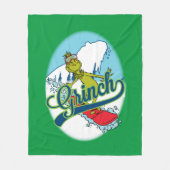 Grinch Snowboarding Fleecedecke (Vorderseite)
