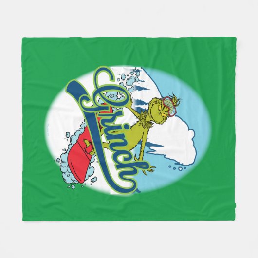 Grinch Snowboarding Fleecedecke (Vorderseite (Horizontal))