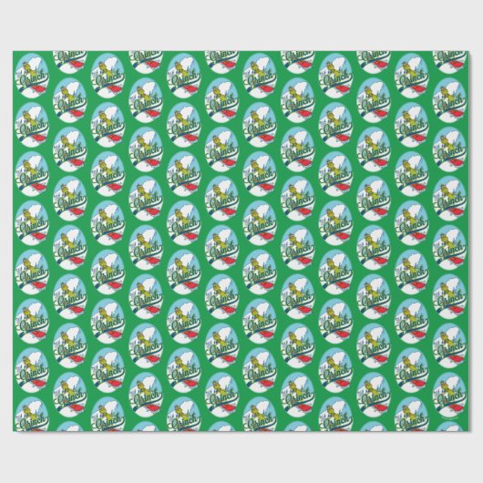 Grinch Snowboarding Geschenkpapier (Flach)