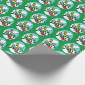 Grinch Snowboarding Geschenkpapier (Ecke)
