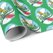 Grinch Snowboarding Geschenkpapier (Rolleneckpunkt)