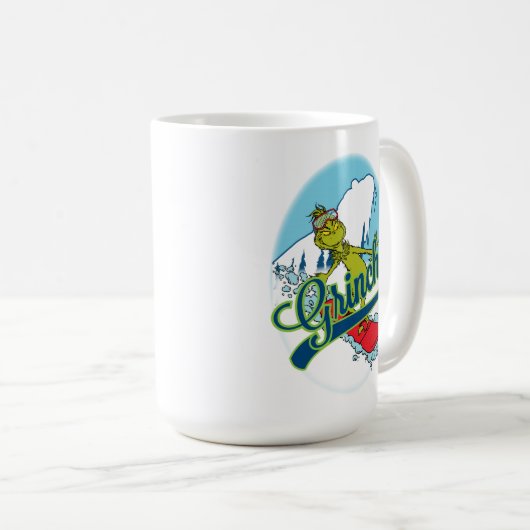 Grinch Snowboarding Kaffeetasse (VorderseiteRechts)