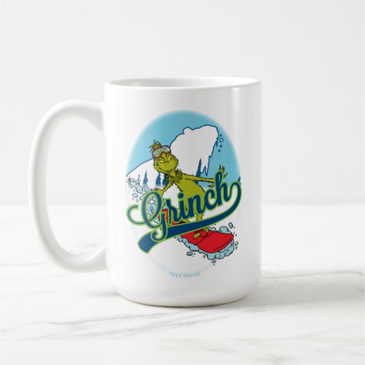 Grinch Snowboarding Kaffeetasse (Links)