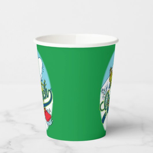 Grinch Snowboarding Pappbecher (Links)