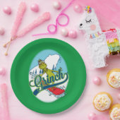 Grinch Snowboarding Pappteller (Party)