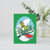 Grinch Snowboarding Postkarte (Stehend Vorderseite)