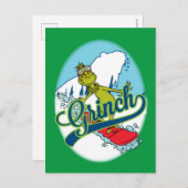 Grinch Snowboarding Postkarte (Vorne/Hinten)