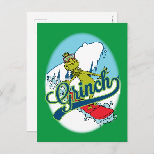 Grinch Snowboarding Postkarte (Vorne/Hinten)