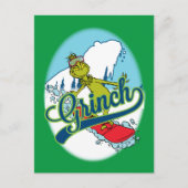 Grinch Snowboarding Postkarte (Vorderseite)