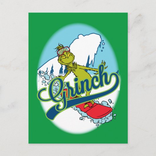 Grinch Snowboarding Postkarte (Vorderseite)