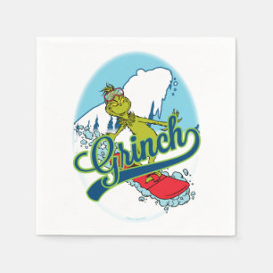Grinch Snowboarding Serviette