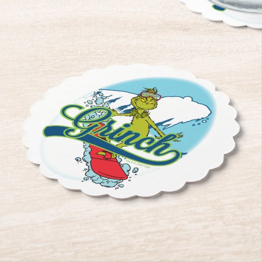Grinch Snowboarding Untersetzer (angewinkelt)